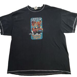 Vtg Levi’s Shirt Mens XL Black Drag Race Tee American Original Crew Neck U.S.